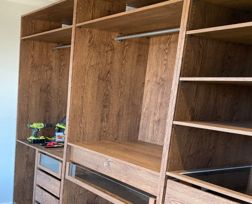 Working on Ikea timber wardrobe